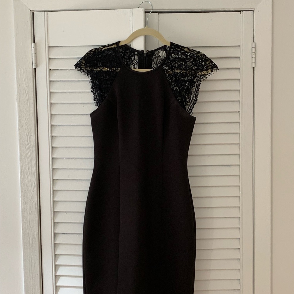 Vince Camuto | Black | Scuba Lace Dress | 2